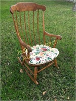 Very nice large wood rocking chair