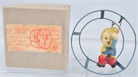 JAPAN Celluloid Windup BOY IN HOOP w/ BOX