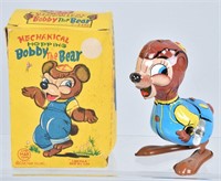 LINEMAR Tin Windup BOBBY THE BEAR HOPPER w/BOX