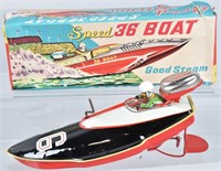 JAPAN Tin Windup SPEED 36 RACE BOAT w/BOX