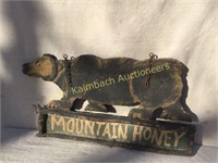 "Mountain Honey" Hanging Bear Sign