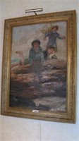 Picture framed. Appears to be oil on board.