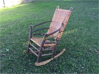 Very nice cabin style willow woven seat rocker