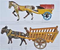 2- GERMAN PENNY TOY WAGONS