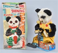 JAPAN Battery Op SMOKING SHOE SHINE PANDA w/BOX