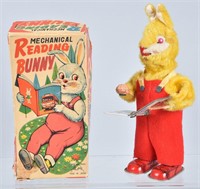 JAPAN Windup READING BUNNY w/ BOX