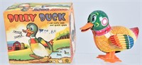 JAPAN Tin Windup DILLY DUCK w/BOX