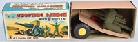 JAPAN Tin SHOOTING CANNON w/ SHELLS w/BOX