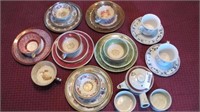 Collectible sampler cups with saucer and plate. 5