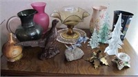 Ornament assortment. Glass. China. Metal. Wood. 3