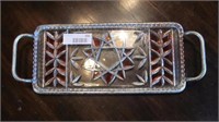 Tray rectangular drop in glass to metal frame.