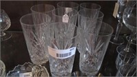 Etched glass flute stemware. qty 8