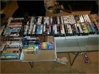 144 VHS tapes and movies various titles this lot