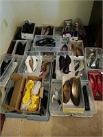 large lot of assorted women's shoes, including