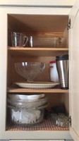 Contents of five kitchen cabinets and five