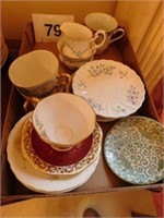 Assorted cups, saucers, Royal Albert, Shelley,