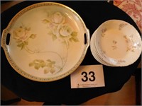 JSV Germany china cake plate - 8 Haviland