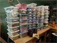 57 Rubbermaid boxes of arts and crafts supplies,
