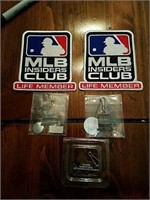 Two MLB insiders Club life member jacket patches