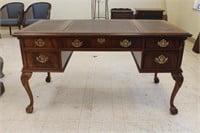 Leather inlay office desk