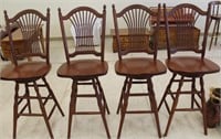 Handmade swivel bar stools (set of 4)