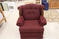 Red lounge chair, Smith Brothers of Berne, IN