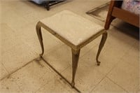 Gold sewing footstool w/ uph. seat