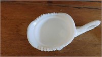 Dolphin milk glass covered dish w/fish cover
