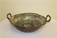 Copper pot w/ brass handles
