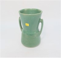 9" double handle Matt Green Vase