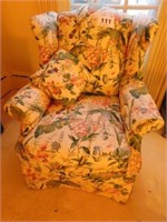 Smaller wing back chair, floral pattern