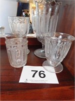 One O One clear glass celery, goblet, tumbler and