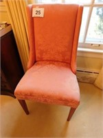 Pair pink brocade occasional chairs