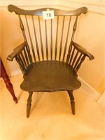 Green comb back Windsor arm chair