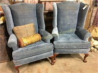 Pair of Thomasville Upholstered wingback chairs