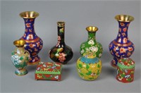 (8) PIECE CHINESE CLOISONNE GROUP