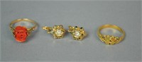 (3) PIECE GOLD JEWELRY GROUP