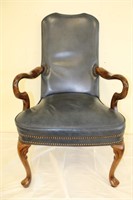Blue leather office chair, Fairfield Chair Corp.
