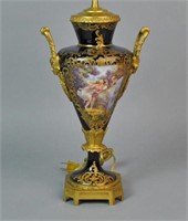 FRENCH BRONZE MOUNTED PORCELAIN URN