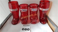 Set of Four Canadian Boot Glasses