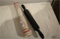 Black Rolling Pin "OXO" & Plastic Pastry Board