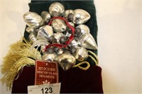 Set Of 20 Mini Mercury Glass Ornaments & Stocking