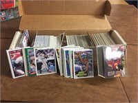 Box of NFL, NBA & MLB cards