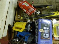 2 boxes - flashlights - wrenches - roller - wiper