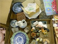 3 boxes Knick knacks and plates