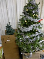 2 Artificial Christmas trees & box Christmas light