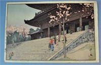 (7) JAPANESE WOODBLOCK PRINTS AND A BOOK