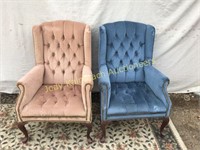 Pair of Victorian wing back chairs