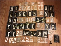 NOS  1950s reflective mailbox letters #s etc