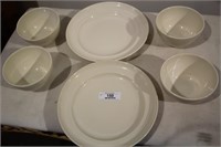 4 Soup Bowls & 2 Large Platters